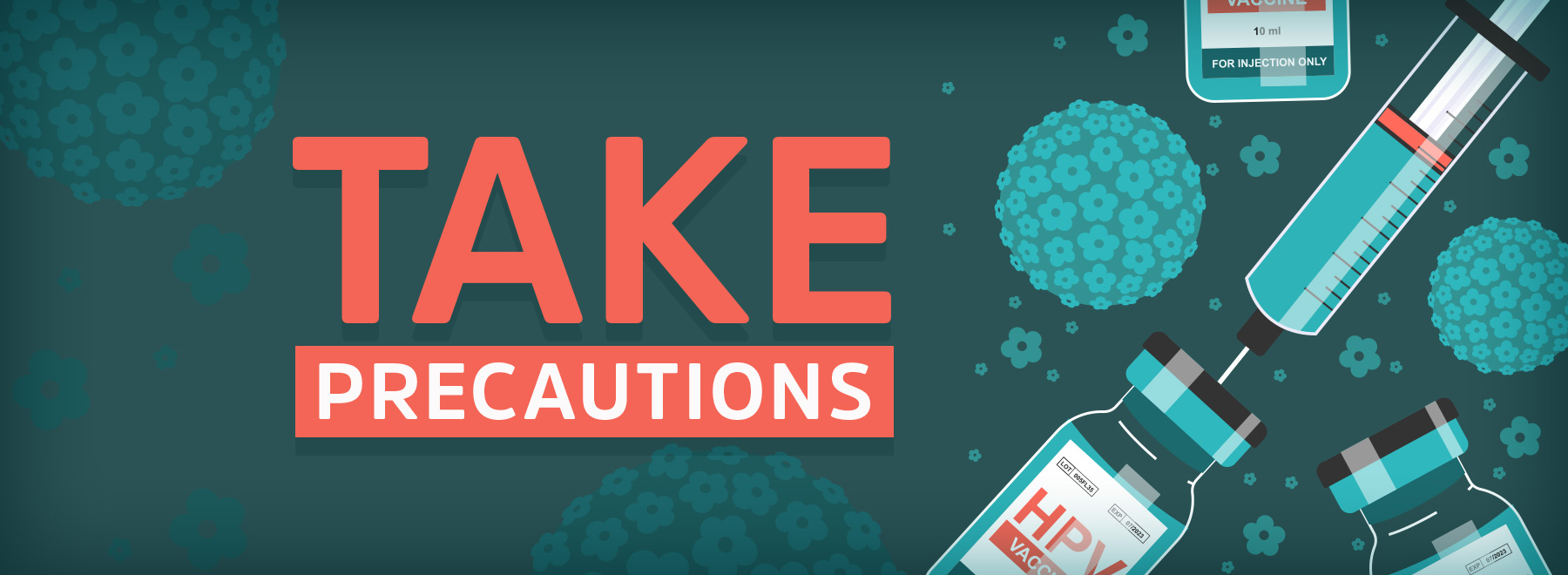 Visual representation of taking precautions and the significance of the HPV vaccine.